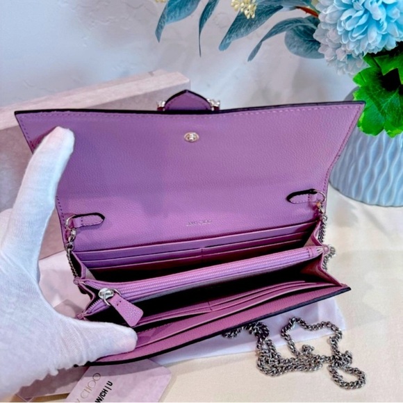 JIMMY CHOO Cheri Wallet on Chain w/Dust Bag, Authentic. Full Inclusion, EUC - Picture 5 of 12